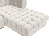 Gwen Contemporary 3-Piece Sectional Sofa with Deep Tufting and Gold & Chrome Legs for Stylish Comfort