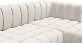 Gwen Contemporary 3-Piece Sectional Sofa with Deep Tufting and Gold & Chrome Legs for Stylish Comfort
