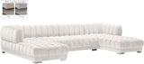 Gwen Contemporary 3-Piece Sectional Sofa with Deep Tufting and Gold & Chrome Legs for Stylish Comfort