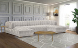 Gwen Contemporary 3-Piece Sectional Sofa with Deep Tufting and Gold & Chrome Legs for Stylish Comfort