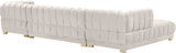 Gwen Contemporary 3-Piece Sectional Sofa with Deep Tufting and Gold & Chrome Legs for Stylish Comfort