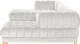Gwen Contemporary 3-Piece Sectional Sofa with Deep Tufting and Gold & Chrome Legs for Stylish Comfort