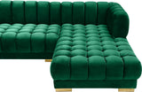 Gwen Contemporary 3-Piece Sectional Sofa with Deep Tufting and Gold & Chrome Legs for Stylish Comfort