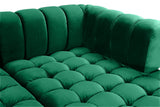 Gwen Contemporary 3-Piece Sectional Sofa with Deep Tufting and Gold & Chrome Legs for Stylish Comfort