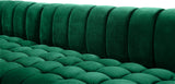 Gwen Contemporary 3-Piece Sectional Sofa with Deep Tufting and Gold & Chrome Legs for Stylish Comfort