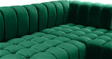 Gwen Contemporary 3-Piece Sectional Sofa with Deep Tufting and Gold & Chrome Legs for Stylish Comfort