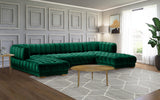 Gwen Contemporary 3-Piece Sectional Sofa with Deep Tufting and Gold & Chrome Legs for Stylish Comfort