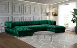 Gwen Contemporary 3-Piece Sectional Sofa with Deep Tufting and Gold & Chrome Legs for Stylish Comfort