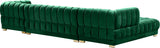 Gwen Contemporary 3-Piece Sectional Sofa with Deep Tufting and Gold & Chrome Legs for Stylish Comfort