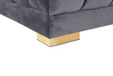 Gwen Contemporary 3-Piece Sectional Sofa with Deep Tufting and Gold & Chrome Legs for Stylish Comfort