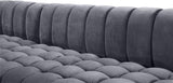 Gwen Contemporary 3-Piece Sectional Sofa with Deep Tufting and Gold & Chrome Legs for Stylish Comfort