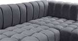 Gwen Contemporary 3-Piece Sectional Sofa with Deep Tufting and Gold & Chrome Legs for Stylish Comfort