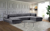 Gwen Contemporary 3-Piece Sectional Sofa with Deep Tufting and Gold & Chrome Legs for Stylish Comfort