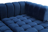 Gwen Contemporary 3-Piece Sectional Sofa with Deep Tufting and Gold & Chrome Legs for Stylish Comfort