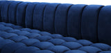 Gwen Contemporary 3-Piece Sectional Sofa with Deep Tufting and Gold & Chrome Legs for Stylish Comfort