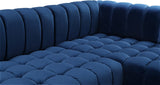 Gwen Contemporary 3-Piece Sectional Sofa with Deep Tufting and Gold & Chrome Legs for Stylish Comfort