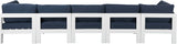 Nizuc - Outdoor Patio 5 Seat Modular Sofa With White Frame