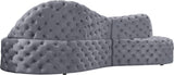 Royal Velvet Contemporary 2-Piece Sectional - Spacious, Stylish Seating with Deep Button Tufting Comfort
