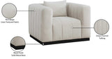 Lucia Oversized Living Room Chair - Luxurious Textured Fabric, Deep Channel Tufting, Cozy Support