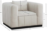 Lucia Oversized Living Room Chair - Luxurious Textured Fabric, Deep Channel Tufting, Cozy Support