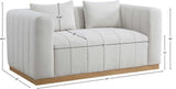 Lucia Oversized Loveseat - Cozy Textured Fabric Comfort with Deep Channel Tufting and Black Base
