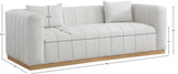 Lucia Sofa - Oversized Textured Linen Fabric Couch with Deep Channel Tufting for Ultimate Comfort