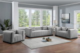 Lucia Oversized Living Room Chair - Luxurious Textured Fabric, Deep Channel Tufting, Cozy Support