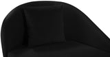 Nolan Glamorous Contemporary Chaise with Double Back Design and Elegant Gold Metal Legs, 81" Wide