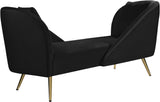 Nolan Glamorous Contemporary Chaise with Double Back Design and Elegant Gold Metal Legs, 81" Wide