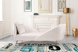 Nolan Glamorous Contemporary Chaise with Double Back Design and Elegant Gold Metal Legs, 81" Wide
