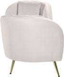 Nolan Glamorous Contemporary Chaise with Double Back Design and Elegant Gold Metal Legs, 81" Wide
