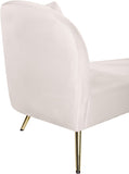 Nolan Glamorous Contemporary Chaise with Double Back Design and Elegant Gold Metal Legs, 81" Wide