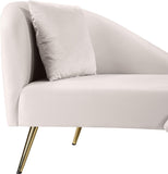 Nolan Glamorous Contemporary Chaise with Double Back Design and Elegant Gold Metal Legs, 81" Wide