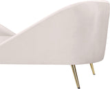 Nolan Glamorous Contemporary Chaise with Double Back Design and Elegant Gold Metal Legs, 81" Wide