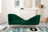 Nolan Glamorous Contemporary Chaise with Double Back Design and Elegant Gold Metal Legs, 81" Wide