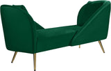 Nolan Glamorous Contemporary Chaise with Double Back Design and Elegant Gold Metal Legs, 81" Wide