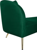 Nolan Glamorous Contemporary Chaise with Double Back Design and Elegant Gold Metal Legs, 81" Wide