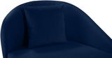 Nolan Glamorous Contemporary Chaise with Double Back Design and Elegant Gold Metal Legs, 81" Wide