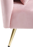 Nolan Glamorous Contemporary Chaise with Double Back Design and Elegant Gold Metal Legs, 81" Wide