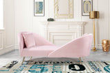 Nolan Glamorous Contemporary Chaise with Double Back Design and Elegant Gold Metal Legs, 81" Wide