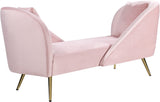 Nolan Glamorous Contemporary Chaise with Double Back Design and Elegant Gold Metal Legs, 81" Wide