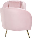 Nolan Glamorous Contemporary Chaise with Double Back Design and Elegant Gold Metal Legs, 81" Wide