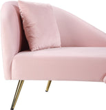 Nolan Glamorous Contemporary Chaise with Double Back Design and Elegant Gold Metal Legs, 81" Wide