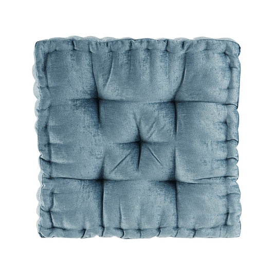 Square Large Pillow Seating Floor Cushion, Aqua Blue