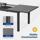 Aluminum 68"-91.5" Outdoor Dining Table