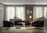 Hermosa Velvet Sofa - Elegant Mid-Century Design with Sleek Curved Arms and Luxurious Gold Legs