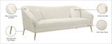 Hermosa Velvet Sofa - Elegant Mid-Century Design with Sleek Curved Arms and Luxurious Gold Legs