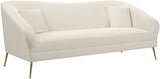 Hermosa Velvet Sofa - Elegant Mid-Century Design with Sleek Curved Arms and Luxurious Gold Legs