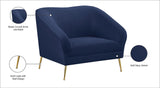 Hermosa Velvet Chair - Luxurious Mid-Century Design with Elegant Gold Legs and Curved Back for Style
