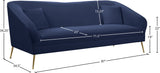 Hermosa Velvet Sofa - Elegant Mid-Century Design with Sleek Curved Arms and Luxurious Gold Legs